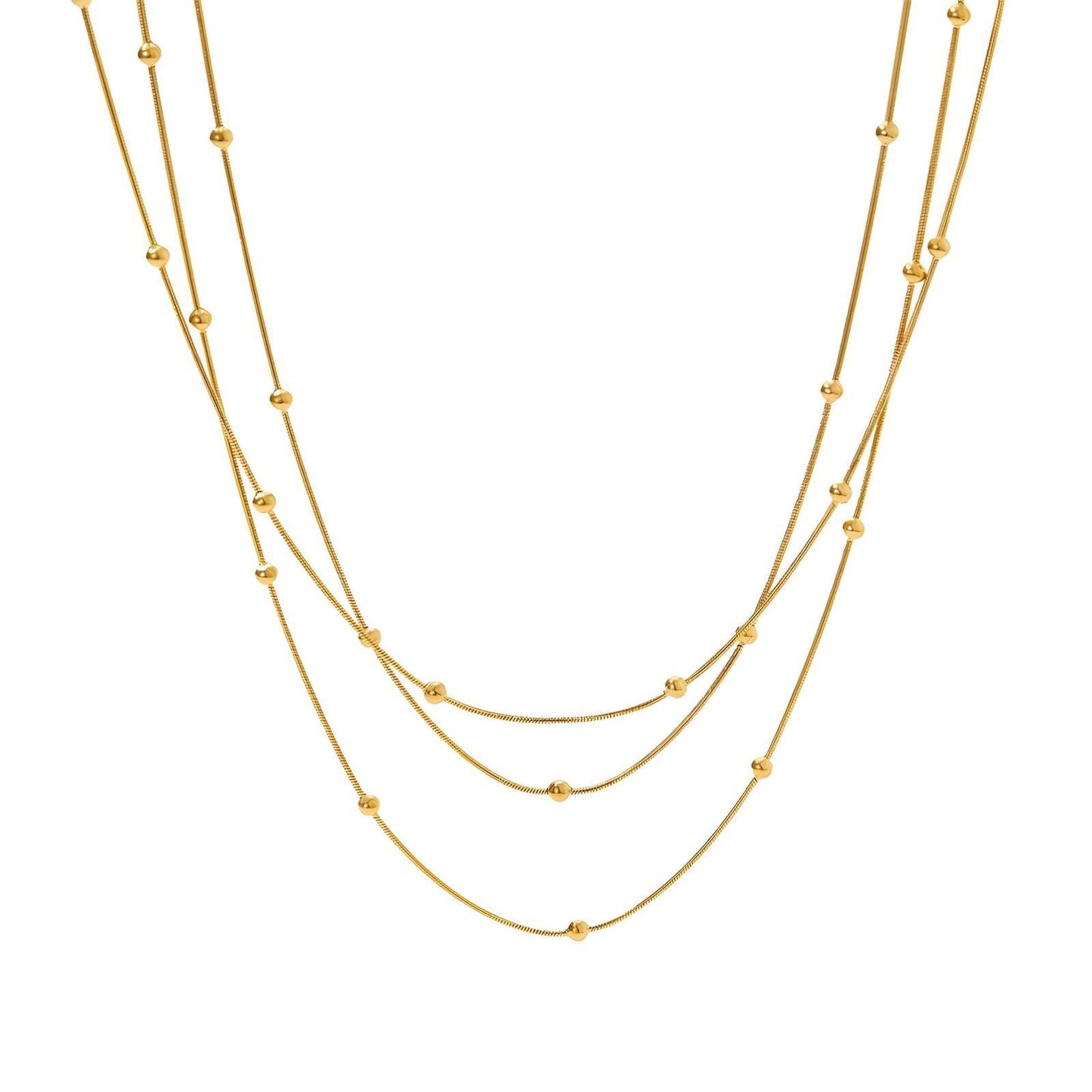 8K Gold plated Beaded Cascade Necklace - OmKrust