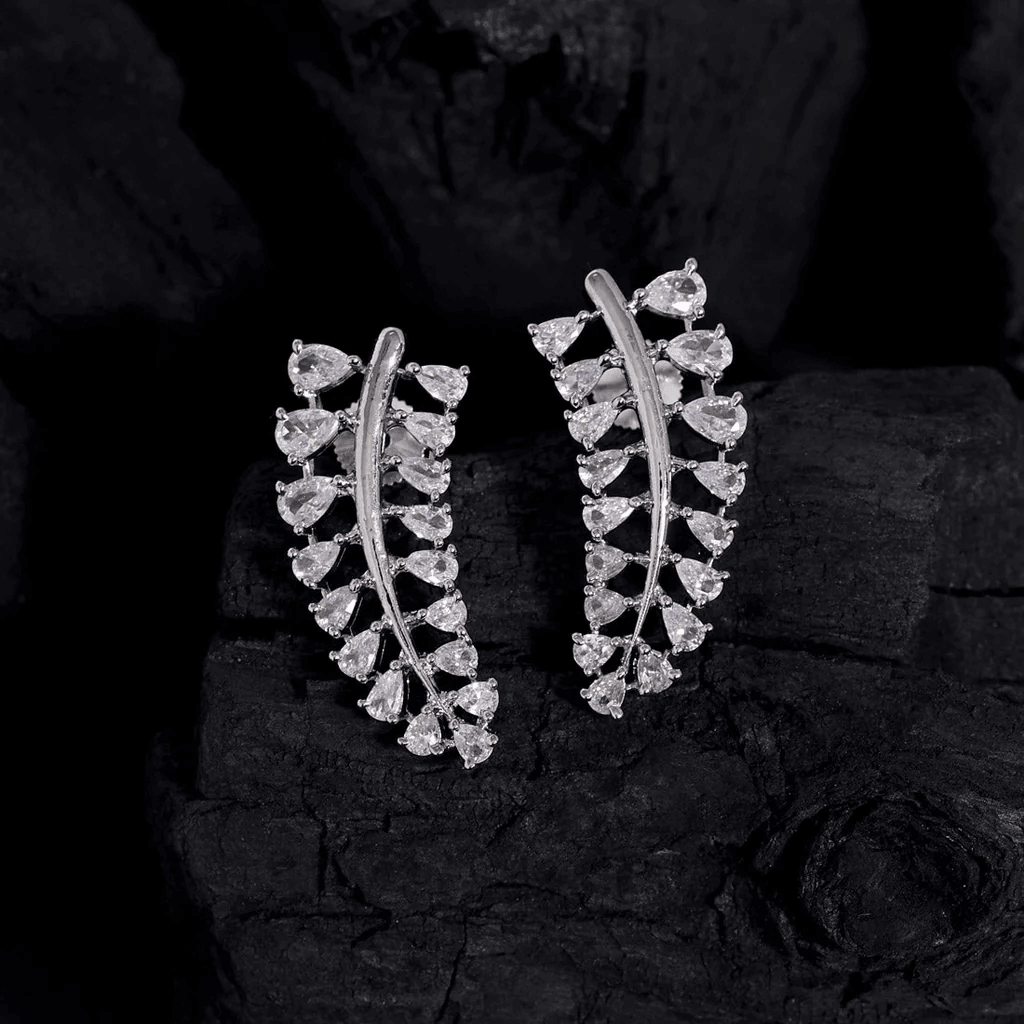 Elegant Gemstone Curve Drop Earrings - OmKrust