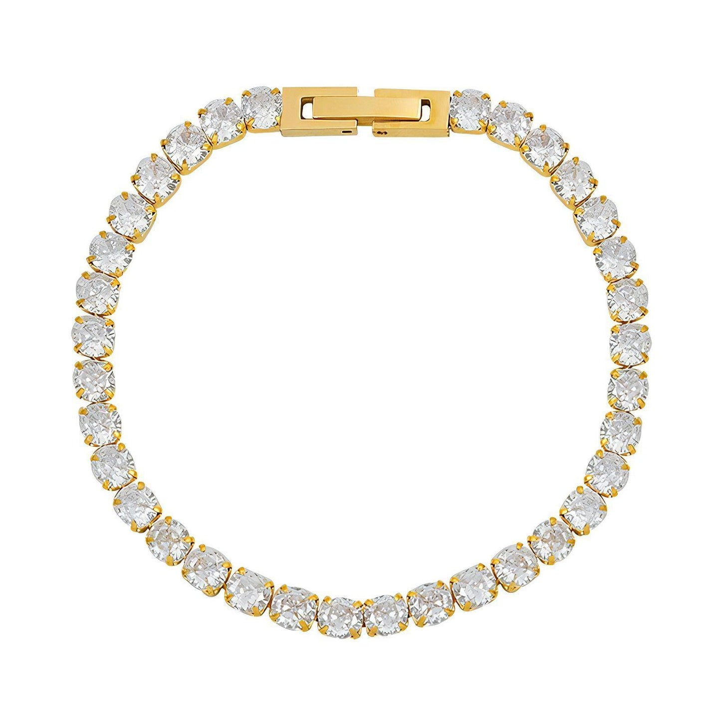 Elegant Tennis Bracelet Cubic Zirconia Stones Gold Plated 18 K - OmKrust