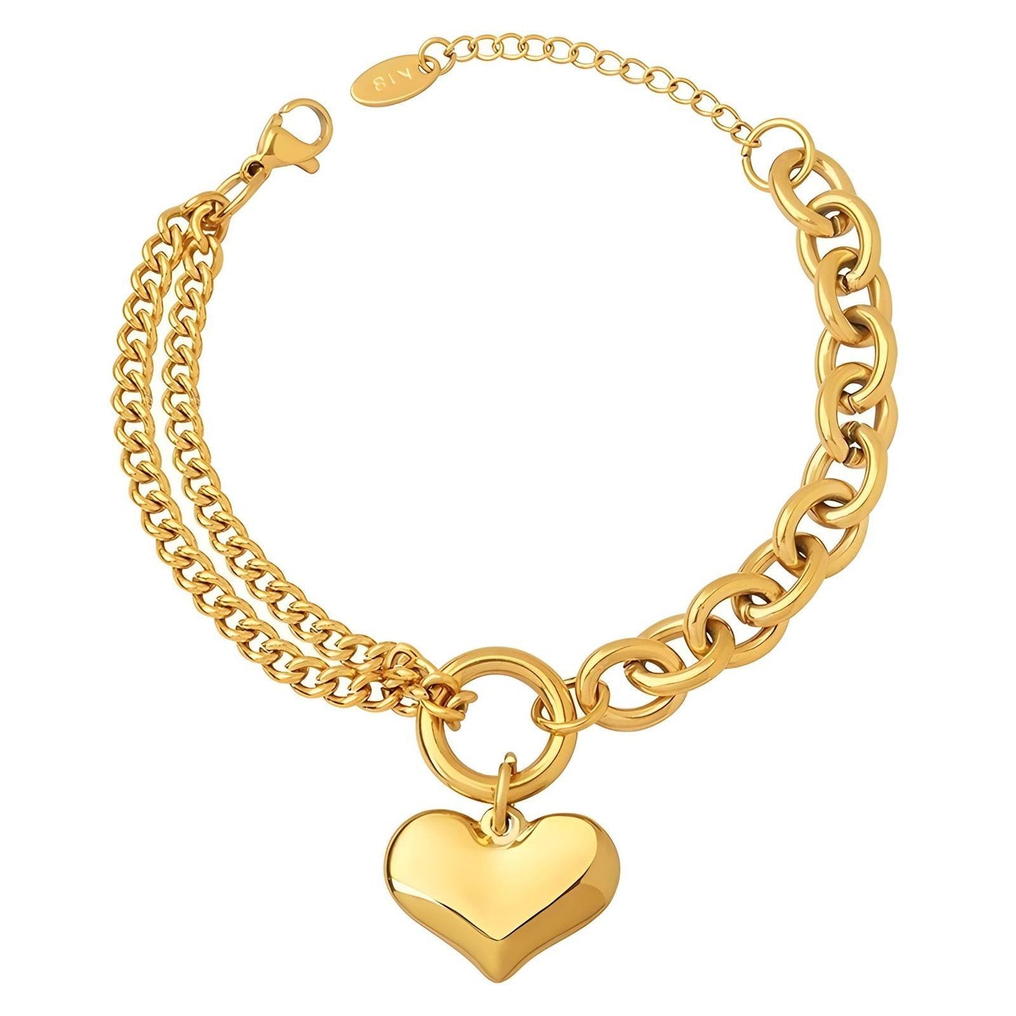 Elegant Women’s Kaylin Heart Charm Bracelet , hypoallergenic, waterproof