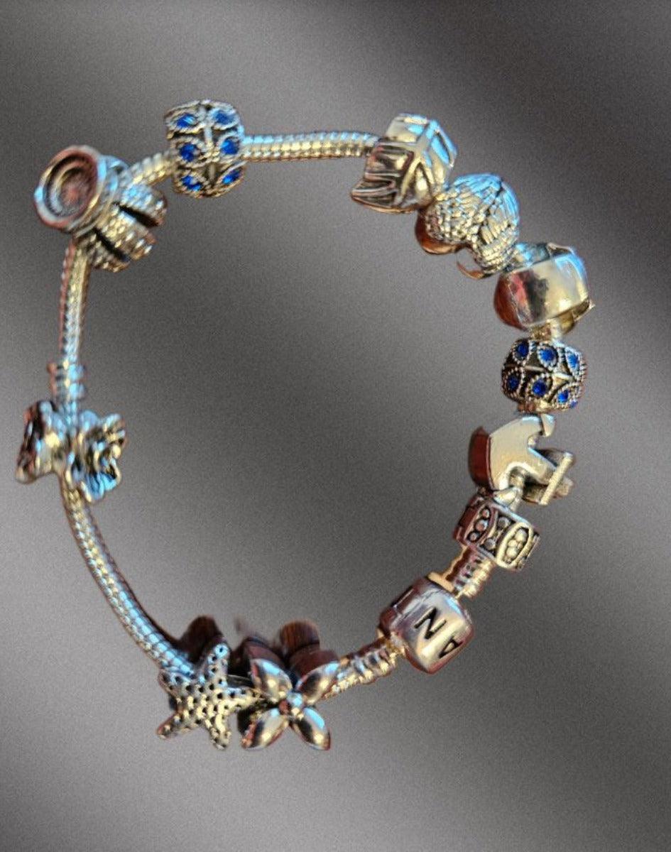 12-Charm PANDORA Bracelet 925 Sterling SILVER