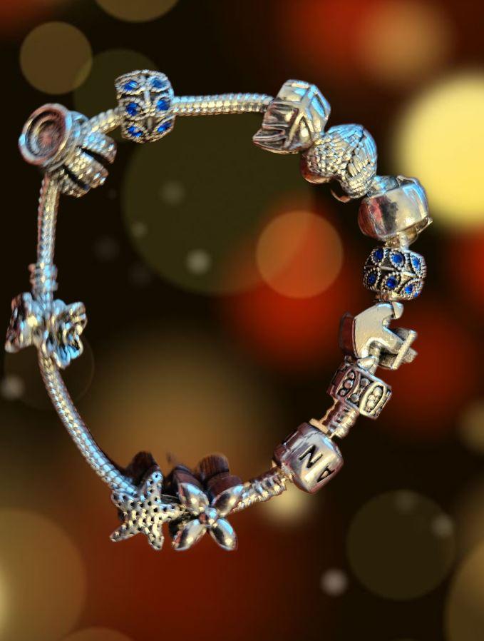 12-Charm PANDORA Bracelet 925 Sterling SILVER