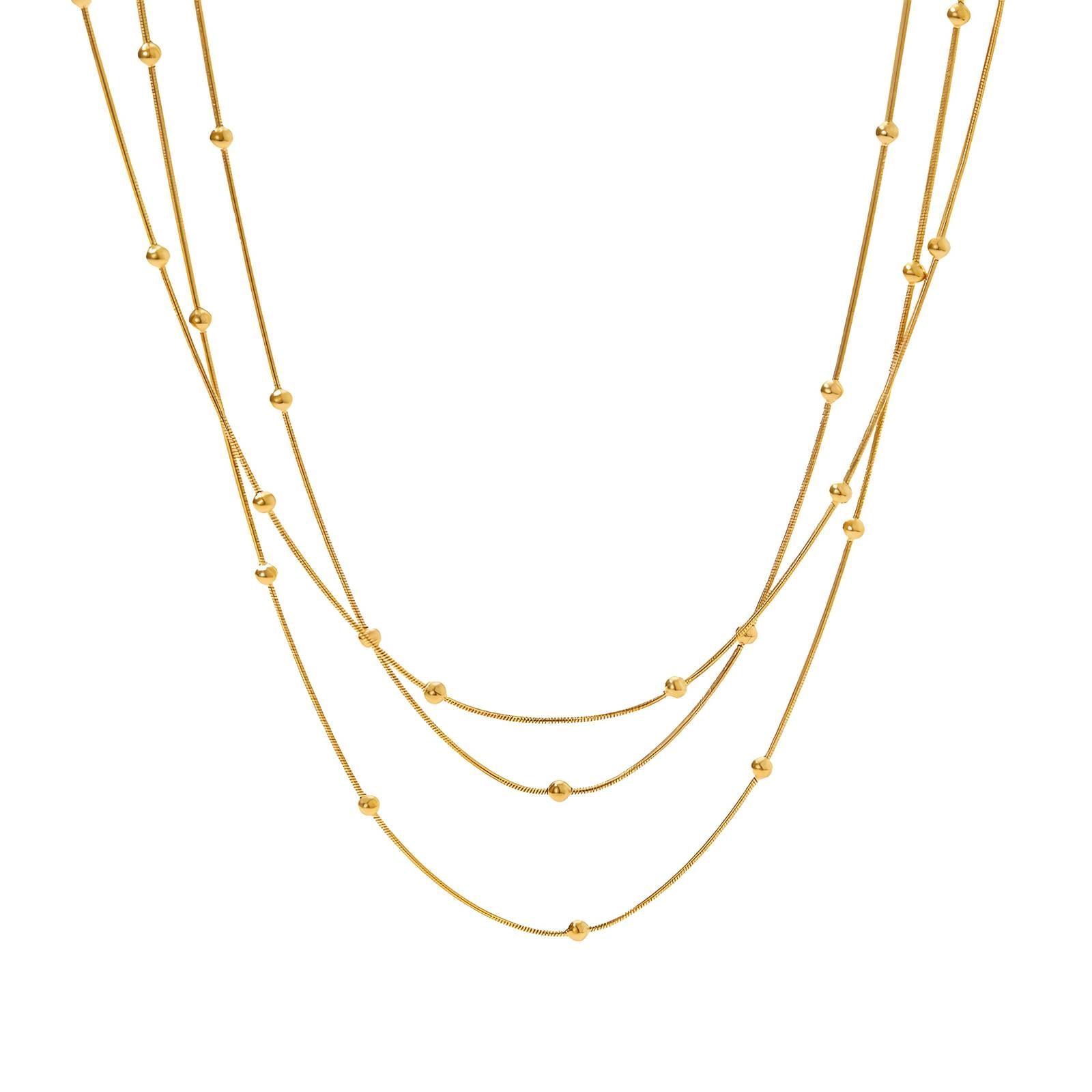 8K Gold plated Beaded Cascade Necklace - OmKrust