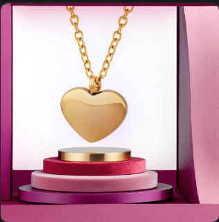 Dainty Golden Heart Embrace Necklace 18 K Gold-Plated - OmKrust